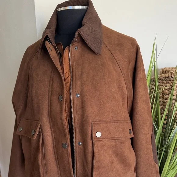 Anthropologie Women’s Brown Faux Suede Twofer Jacket - Medium - Picture 5 of 15